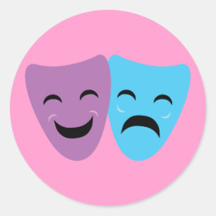 Adesivo Redondo Máscaras do drama
