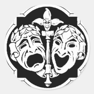 Adesivo Redondo Máscaras do teatro