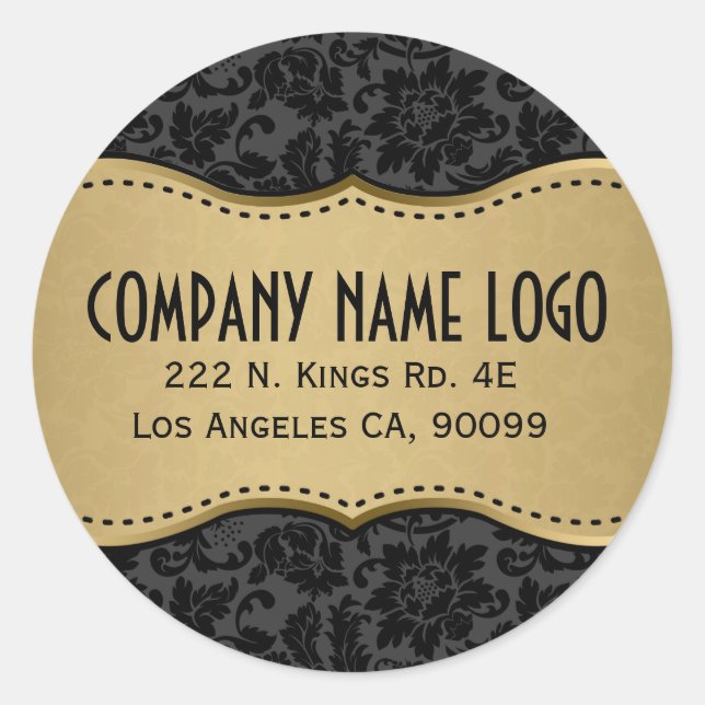 Adesivo Redondo Máscaras Douradas E Pretas Elegantes (Frente)