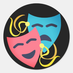 Adesivo Redondo Máscaras emocionais