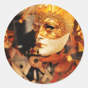 Adesivo Redondo Máscaras Venetian