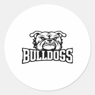 Adesivo Redondo Mascote Bulldogs De Volta ao Espírito de Equipe Es