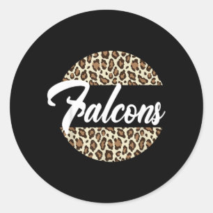 Adesivo Redondo Mascote da Escola de Ensino Médio Falcons Equipe E