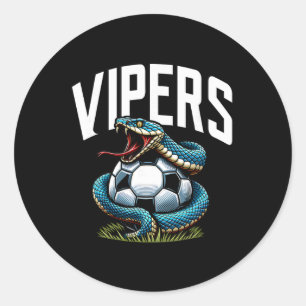 Adesivo Redondo Mascote de futebol Vipers para jogadores e jovens