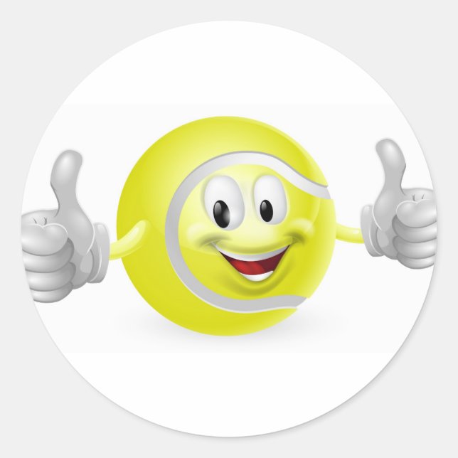 Adesivo Redondo Mascote de tênis Ball (Frente)