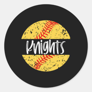 Adesivo Redondo Mascote do Time de Softbol Knights Espírito Escola