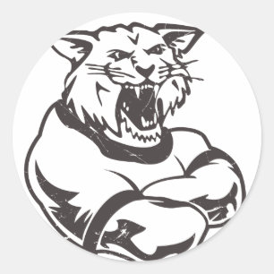 Adesivo Redondo Mascote dos Wildcats