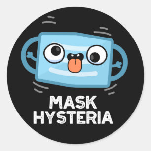 Adesivo Redondo Mask Hysteria Funny Mask Pun Dark BG