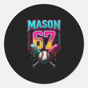Adesivo Redondo Mason 67 Sorvete Engraçado Gotejamento Bysebyll So