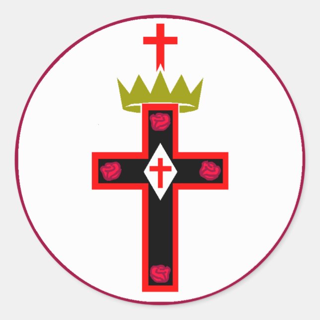Adesivo Redondo Masonic Rosicrucian Society Sticker (Frente)