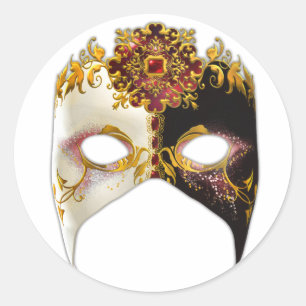 Adesivo Redondo Masque veneziano: Ruby Jewel