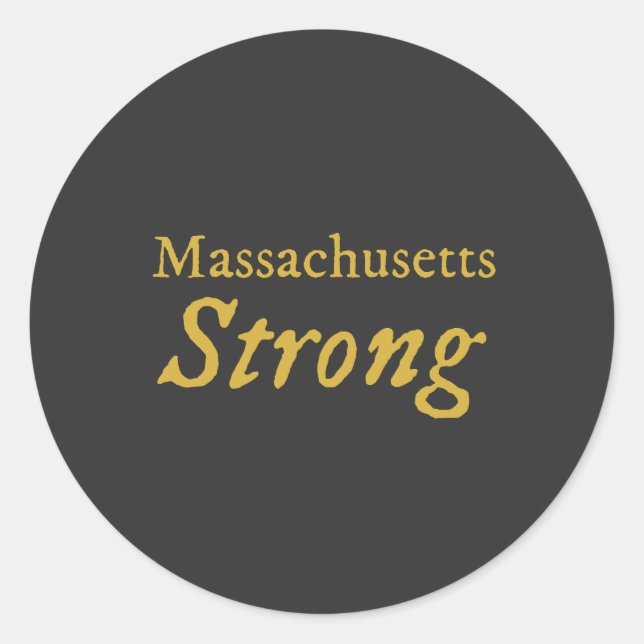 Adesivo Redondo Massachusetts Strong (Frente)