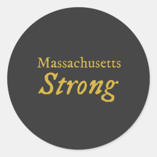 Adesivo Redondo Massachusetts Strong