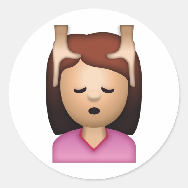 Adesivo Redondo Massagem de Rostos - Emoji (Frente)