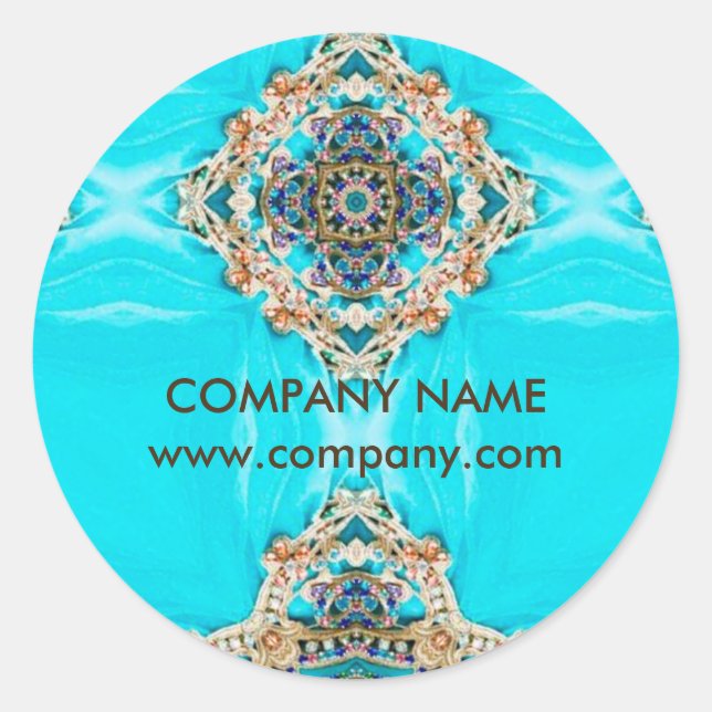 Adesivo Redondo massagista de Chakra Yoga turquoise bohemian (Frente)