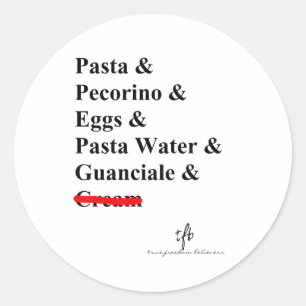 Adesivo Redondo Massas alimentícias Carbonara