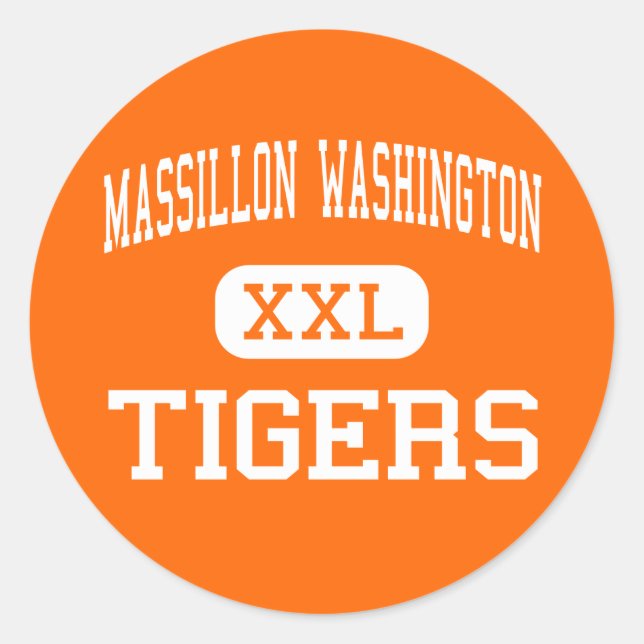 Adesivo Redondo Massillon Washington - tigres - alto - Massillon (Frente)