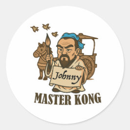 Adesivo Redondo Master Kong Writes Johnny – Ancient Wisdom, Modern