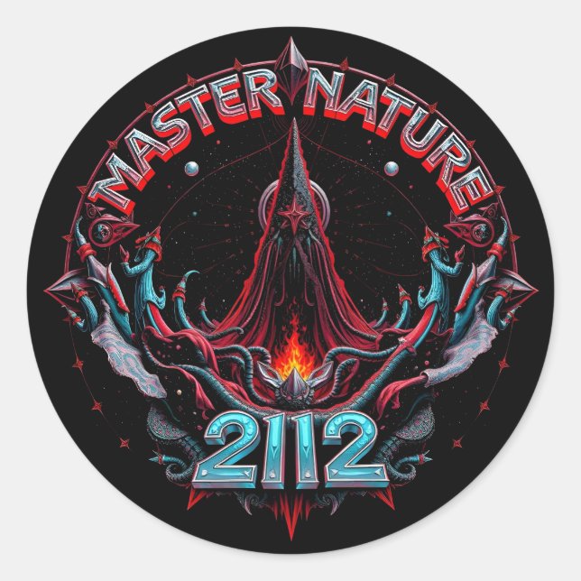 Adesivo Redondo Master Nature 2112 Space Trippin' Stickers (Frente)