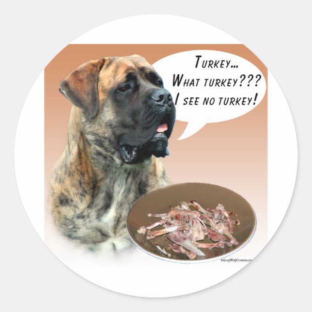 Adesivo Redondo Mastiff (brindle) Turquia (Frente)