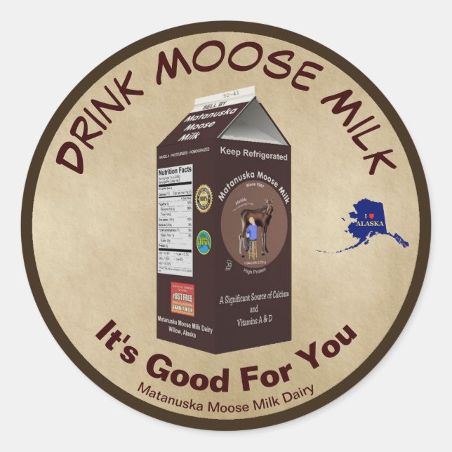 Adesivo Redondo Matanuska Moose Milk (Frente)