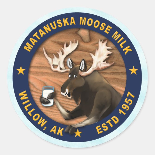 Adesivo Redondo Matanuska Moose milk Classker Round Sticker (Frente)