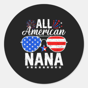 Adesivo Redondo Matchin Da Família Americana Nana Engraçado 4 De J