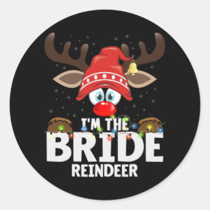 Adesivo Redondo Matching de Natal Eu sou a noiva Reindeer