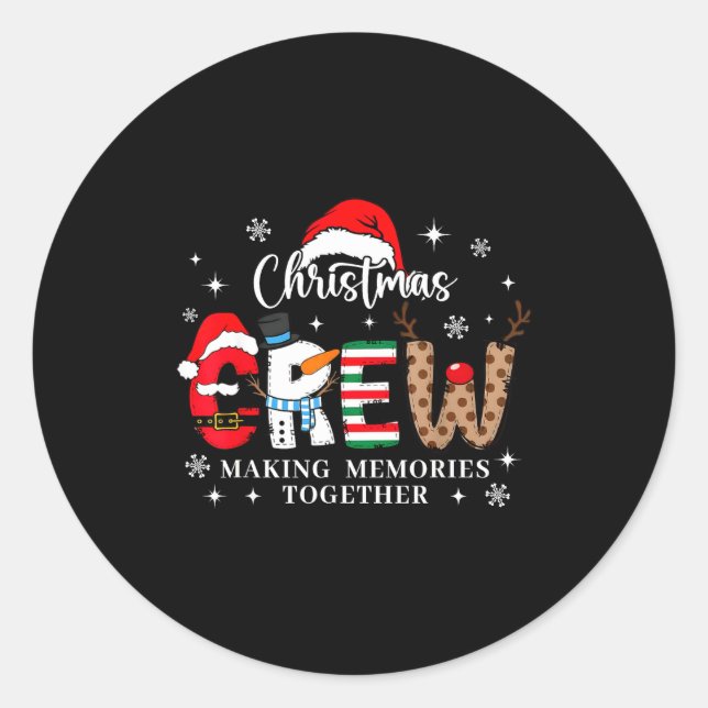 Adesivo Redondo Matching Family Christmas Crew Making Memories Tog (Frente)