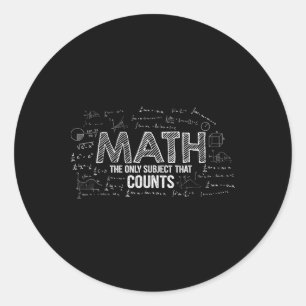 Adesivo Redondo Matemática Divertida É O Único Assunto Que Conta P