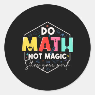 Adesivo Redondo Matemática Divertida Volta às Aulas Faça Matemátic