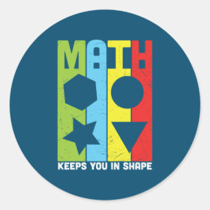 Adesivo Redondo Matemática do professor de matemática mantém vo