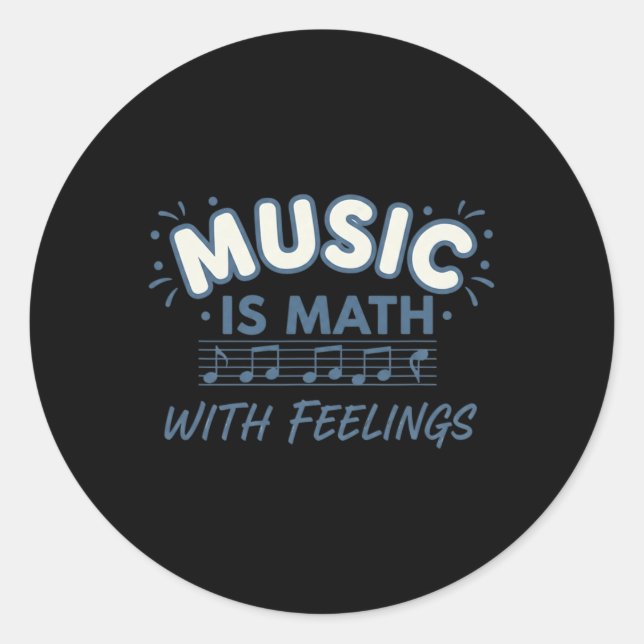 Adesivo Redondo Matemática Musical Com Sentimentos Citação de Prof (Frente)