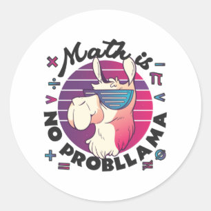 Adesivo Redondo Matemática Não É ProbLlama