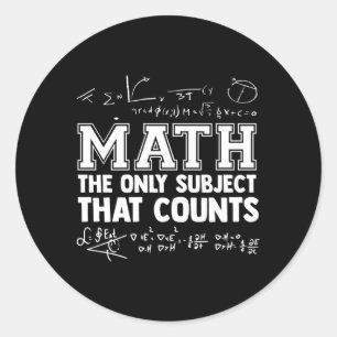 Adesivo Redondo Matemática Os Únicos Temas Que Contam Com Professo