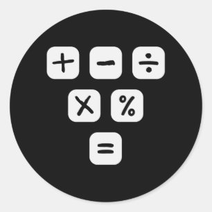 Adesivo Redondo Matemática Símbolos matemáticos Sinais matemáticos