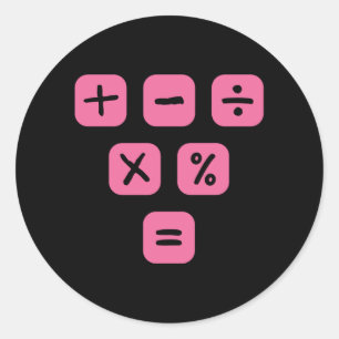 Adesivo Redondo Matemática Símbolos matemáticos Sinais matemáticos