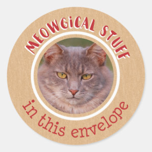 Adesivo Redondo Material de Meowgical