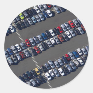 Adesivo Redondo Material sobre o estacionamento