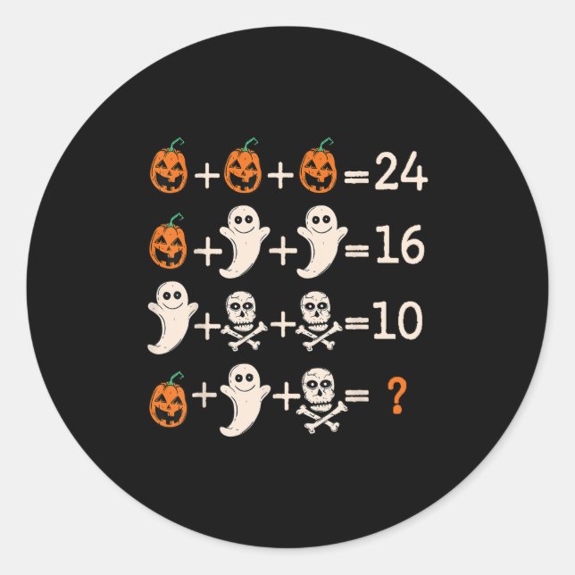 Adesivo Redondo Math Teacher Halloween Algebra Operation Mathemati (Frente)