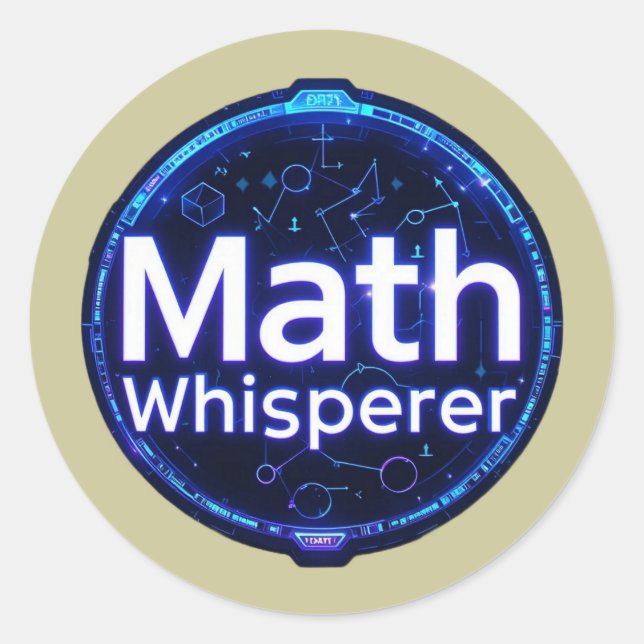 Adesivo Redondo Math Teacher Math Whisperer (Frente)
