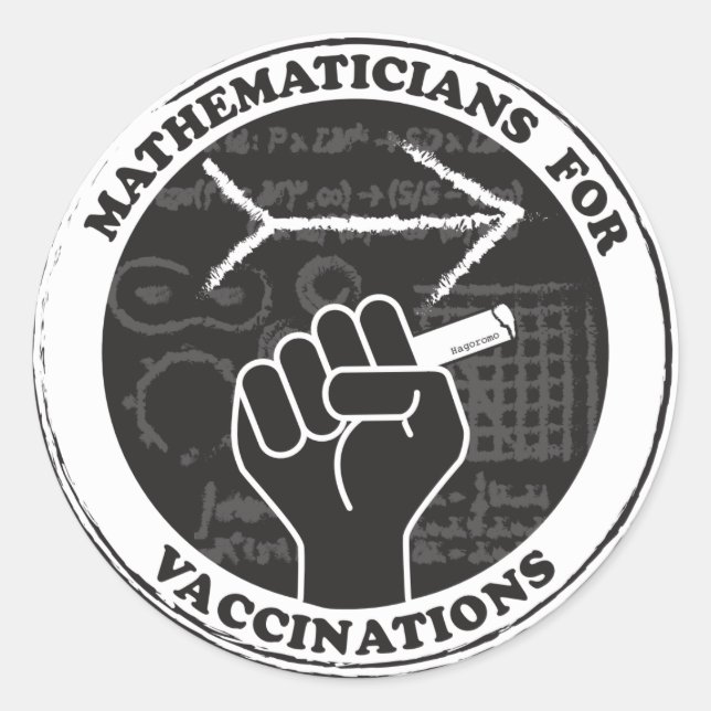 Adesivo Redondo Mathematicians for Vaccinações Stickers (Frente)
