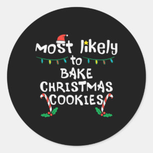 Adesivo Redondo Matriz da Família Cookie Xmas de Natal mais Assar