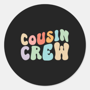 Adesivo Redondo Matriz da Família Retro-Design da Tripulação Vinta