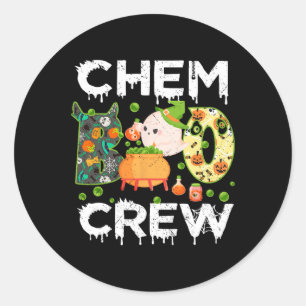 Adesivo Redondo Matriz Química do Halloween da Tripulação Chem Boo
