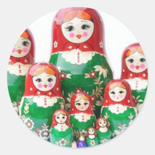 Adesivo Redondo Matryoshka - матрёшка (bonecas do russo)