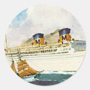Adesivo Redondo Matson Liner para o Havaí