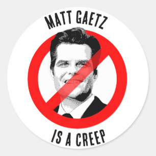 Adesivo Redondo Matt Gaetz é um Creep Anti Matt Gaetz