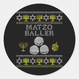 Adesivo Redondo Matzo Baller Funny Hanukkah s Matzah Balls