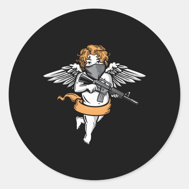 Adesivo Redondo Mau Anjo Aestésico Suave Grunge Pastel Gótico Badd (Frente)